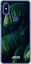 6F hoesje - geschikt voor Xiaomi Mi Mix 3 -  Transparant TPU Case - Palm Leaves Dark #ffffff