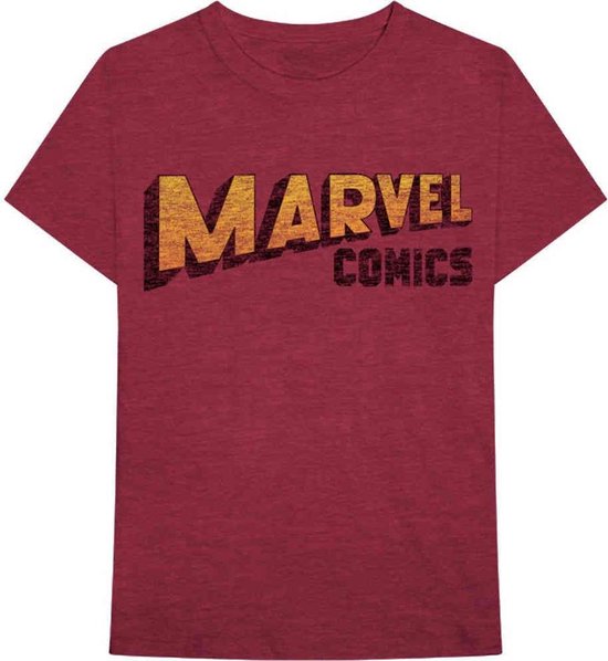 Foto: Marvel warped logo heren t shirt m rood