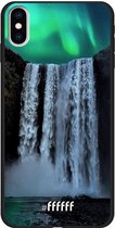 iPhone Xs Max Hoesje TPU Case - Waterfall Polar Lights #ffffff