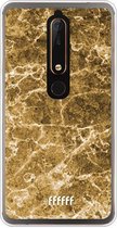 Nokia 6 (2018) Hoesje Transparant TPU Case - Gold Marble #ffffff