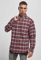 Urban Classics Overhemd -S- Plaid Cotton Grijs/Rood