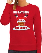 Fun Kerstsweater / Kersttrui  Did anybody hear my fart rood voor dames - Kerstkleding / Christmas outfit S