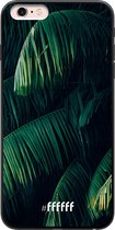 6F hoesje - geschikt voor iPhone 6s Plus -  Transparant TPU Case - Palm Leaves Dark #ffffff