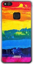 Huawei P10 Lite Hoesje Transparant TPU Case - Rainbow Canvas #ffffff