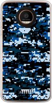 Motorola Moto Z Force Hoesje Transparant TPU Case - Navy Camouflage #ffffff