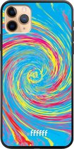 iPhone 11 Pro Max Hoesje TPU Case - Swirl Tie Dye #ffffff