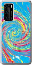 Huawei P40 Hoesje Transparant TPU Case - Swirl Tie Dye #ffffff