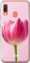Samsung Galaxy A20e Hoesje Transparant TPU Case - Pink Tulip #ffffff