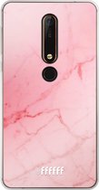 Nokia X6 (2018) Hoesje Transparant TPU Case - Coral Marble #ffffff