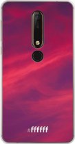 Nokia X6 (2018) Hoesje Transparant TPU Case - Red Skyline #ffffff