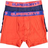 Superdry heren 2 boxershorts blauw en oranje - Maat S