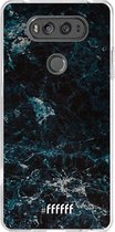 LG V20 Hoesje Transparant TPU Case - Dark Blue Marble #ffffff