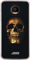 Motorola Moto Z Force Hoesje Transparant TPU Case - Gold Skull #ffffff