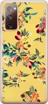 Samsung S20 FE hoesje siliconen - Floral days | Samsung Galaxy S20 FE case | geel | TPU backcover transparant