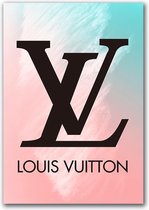 Canvas Experts Schilderij Doek Met Exclusief Zwart Roze/groen Louis Vuitton Logo Maat 100x70CM *ALLEEN DOEK MET WITTE RANDEN* Wanddecoratie | Poster | Wall Art | Canvas Doek |muur