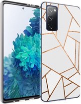iMoshion Design voor de Samsung Galaxy S20 FE hoesje - Grafisch Koper - Wit / Goud