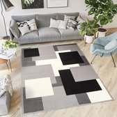 Tapiso Dream Vloerkleed Grijs Zwart Wit Modern Woonkamer Tapijt Maat- 160x220