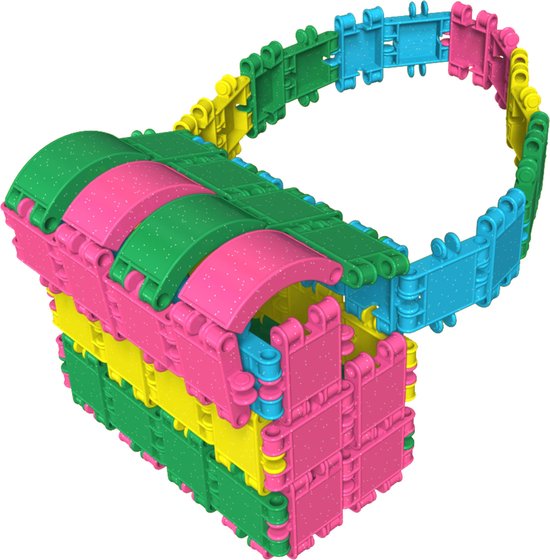 Clics bouwblokken– DUURZAAM SPEELGOED gemaakt van GERECYCLEERDE kunststof- Glitter bouwset 8 in 1 - speelgoed 4,5,6,7,8 jaar jongens en meisjes- educatief speelgoed- Montessori speelgoed- constructie speelgoed