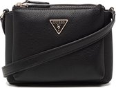 GUESS Becca Double Zip Dames Crossbodytas Zwart