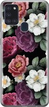 Samsung Galaxy A21s hoesje siliconen - Flowers - Soft Case Telefoonhoesje - Bloemen - Multi