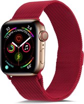 Shop4 - Bandje voor Apple Watch SE 40mm - Metaal Rood