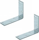 10x Stoelhoeken / hoeksteunen staal verzinkt - 7 x 2 cm - verbindingshoeken voor houtverbinding - hoekverbinders / hoekprofielen / versterkingshoeken