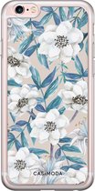 iPhone 6/6S hoesje siliconen - Bloemen / Floral blauw | Apple iPhone 6/6s case | TPU backcover transparant