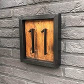 Romeo Wood klein - Huisnummerbord - Houten huisnummerbord - Huisnummerbord hout - Huisnummer bordjes - Naambordje voordeur