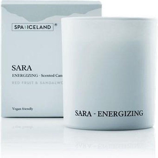 Spa of Iceland Geurkaars Sara - 36 branduren - Luxe Veganistische geurkaars met opwekkende geur van Citrus, Rood fruit & Sandelhout