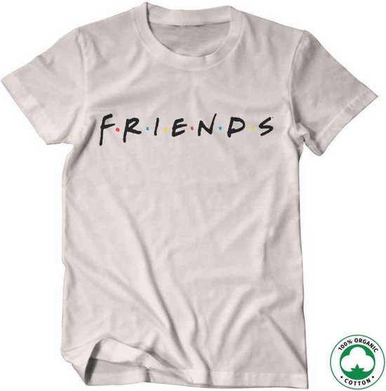 Friends Heren Tshirt -XL- Logo Organic Creme