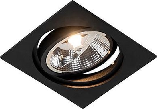 QAZQA chuck – Inbouwspot – 1 lichts – L 160 mm – Zwart