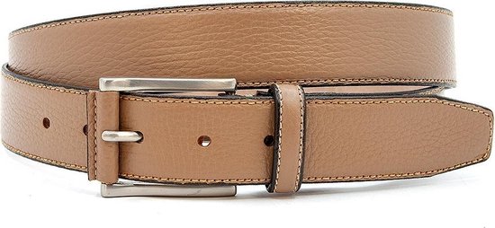 JV Belts Ecru riem unisex - heren en dames riem - 3.5 cm breed - Ecru - Echt Suede leer - Taille: 110cm - Totale lengte riem: 125cm