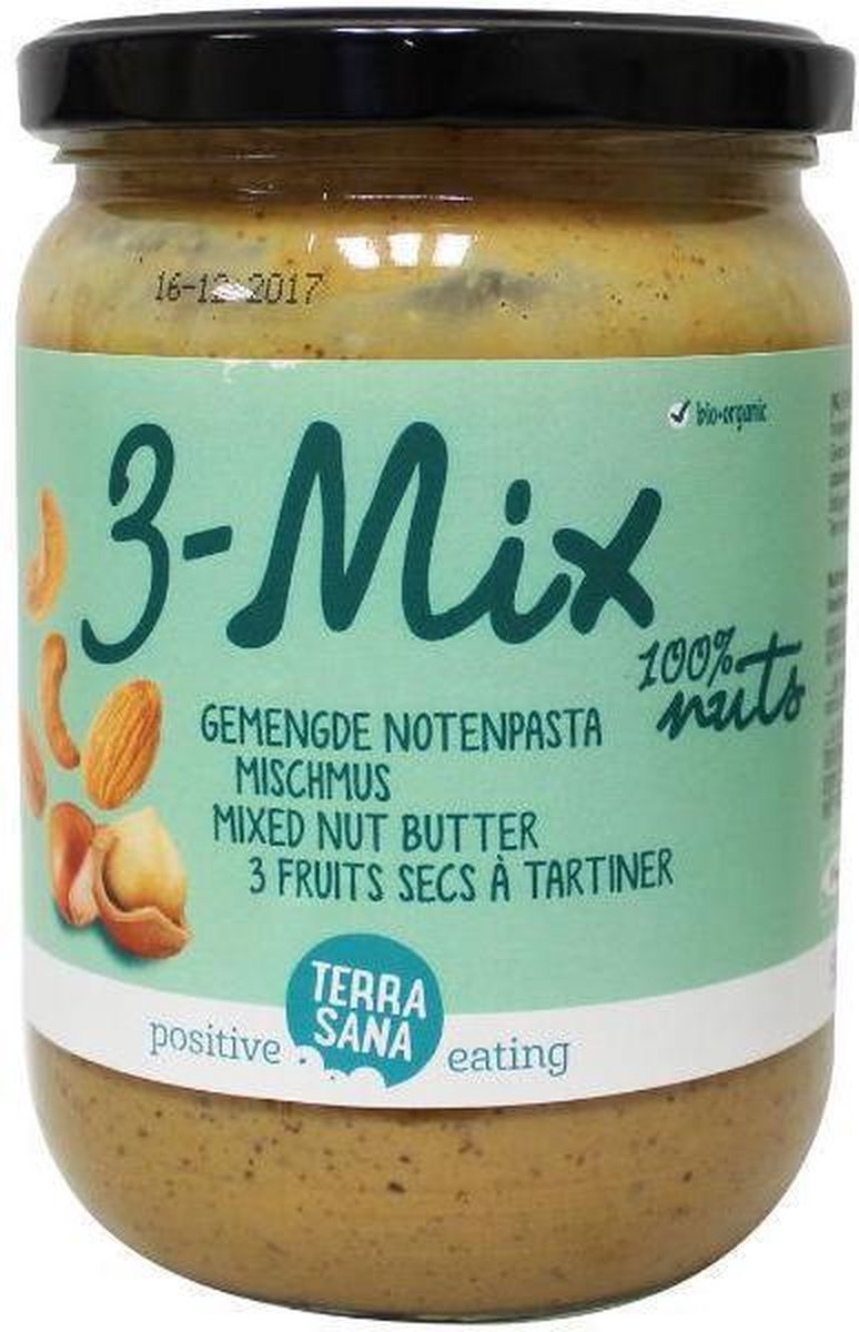 TerraSana 3 mix notenpasta zonder pinda bio 500 Gram