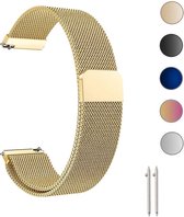 Luxe Milanese Loop Armband Geschikt Voor Garmin Venu SQ (Music) Horloge Bandje - Metalen iWatch Milanees Watchband Polsband - Stainless Steel Mesh Watch Band - Horlogeband - Magneet Sluiting - Goud Kleurig