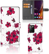 Mobiel Hoesje Geschikt voor Samsung Galaxy Note20 Ultra Book Case Blossom Red