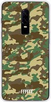 OnePlus 6 Hoesje Transparant TPU Case - Jungle Camouflage #ffffff