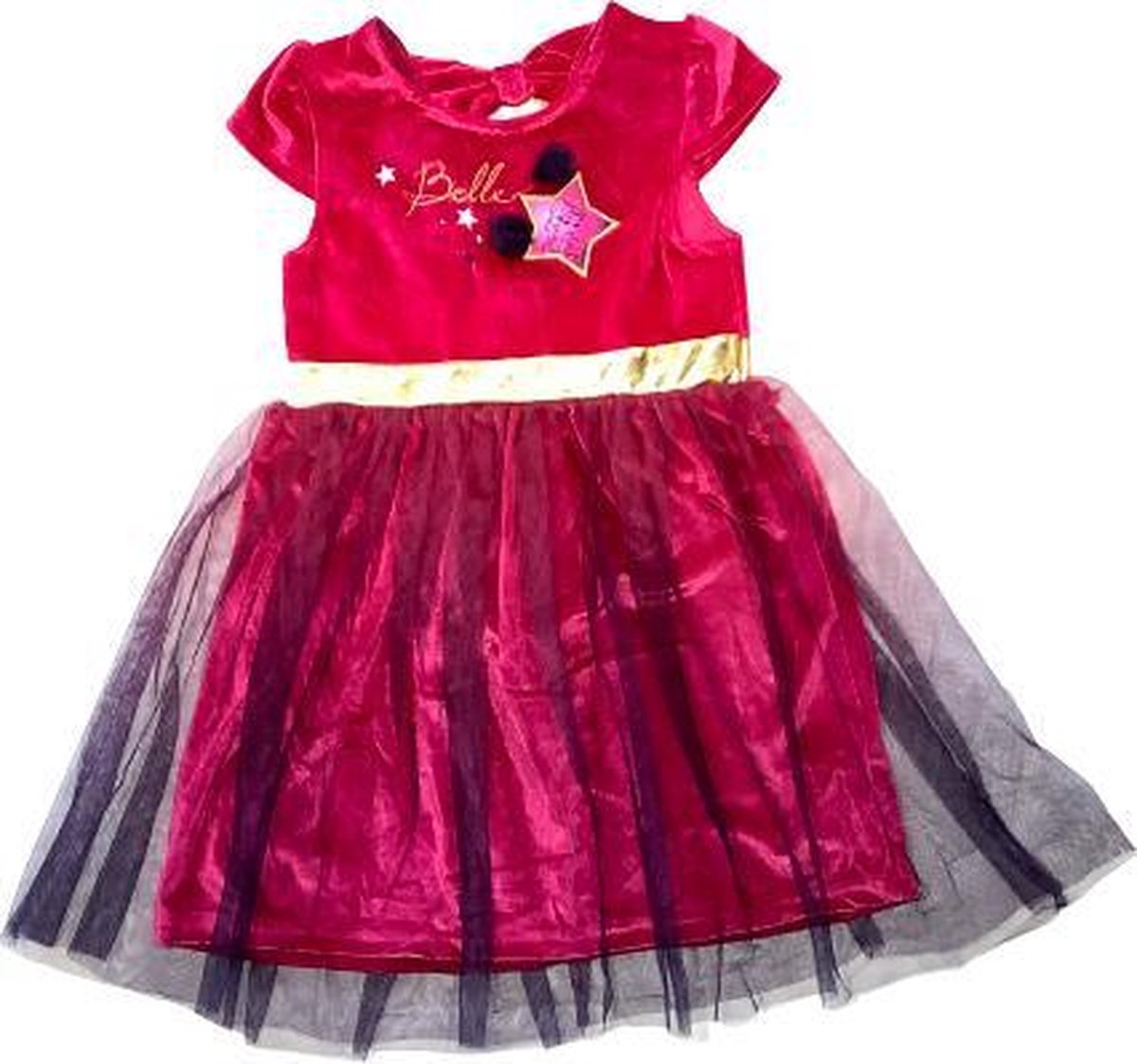 Disney Princess jurk - Prinses feestjurk - fuchsia - maat 104 (± 3-4 jaar)