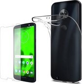 Silicone hoesje transparant met 2 Pack Tempered glas Screen Protector Geschikt voor: Motorola Moto E5 Play