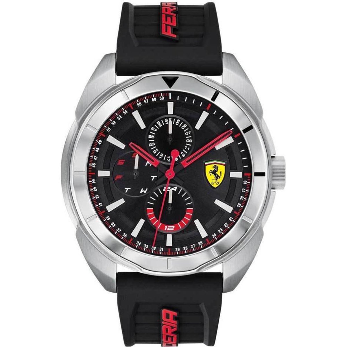 Ferrari Forza 0830546 Horloge - Siliconen - Zwart - Ø 45 mm