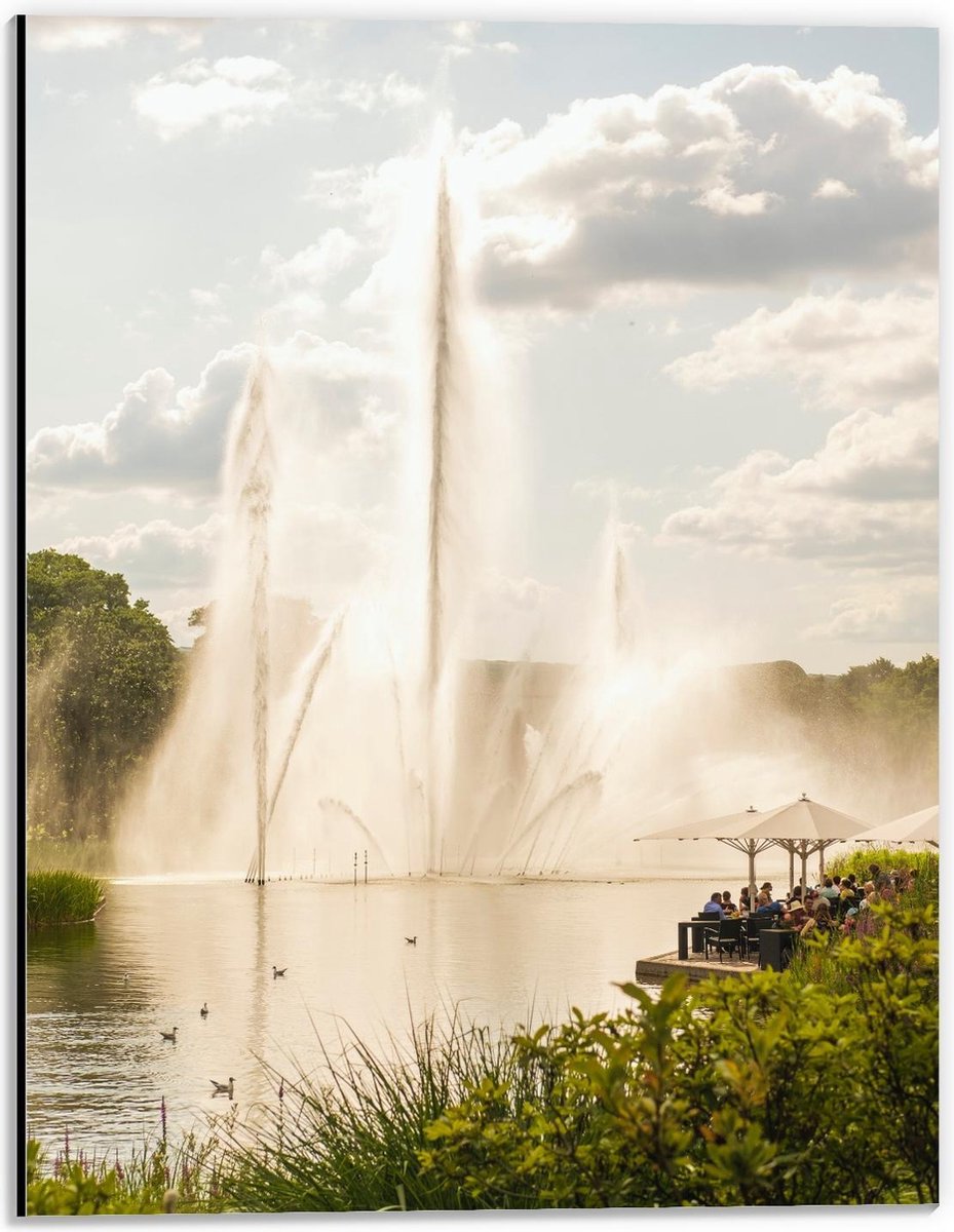 Dibond - Waterfontein - 30x40cm Foto op Aluminium (Met Ophangsysteem)