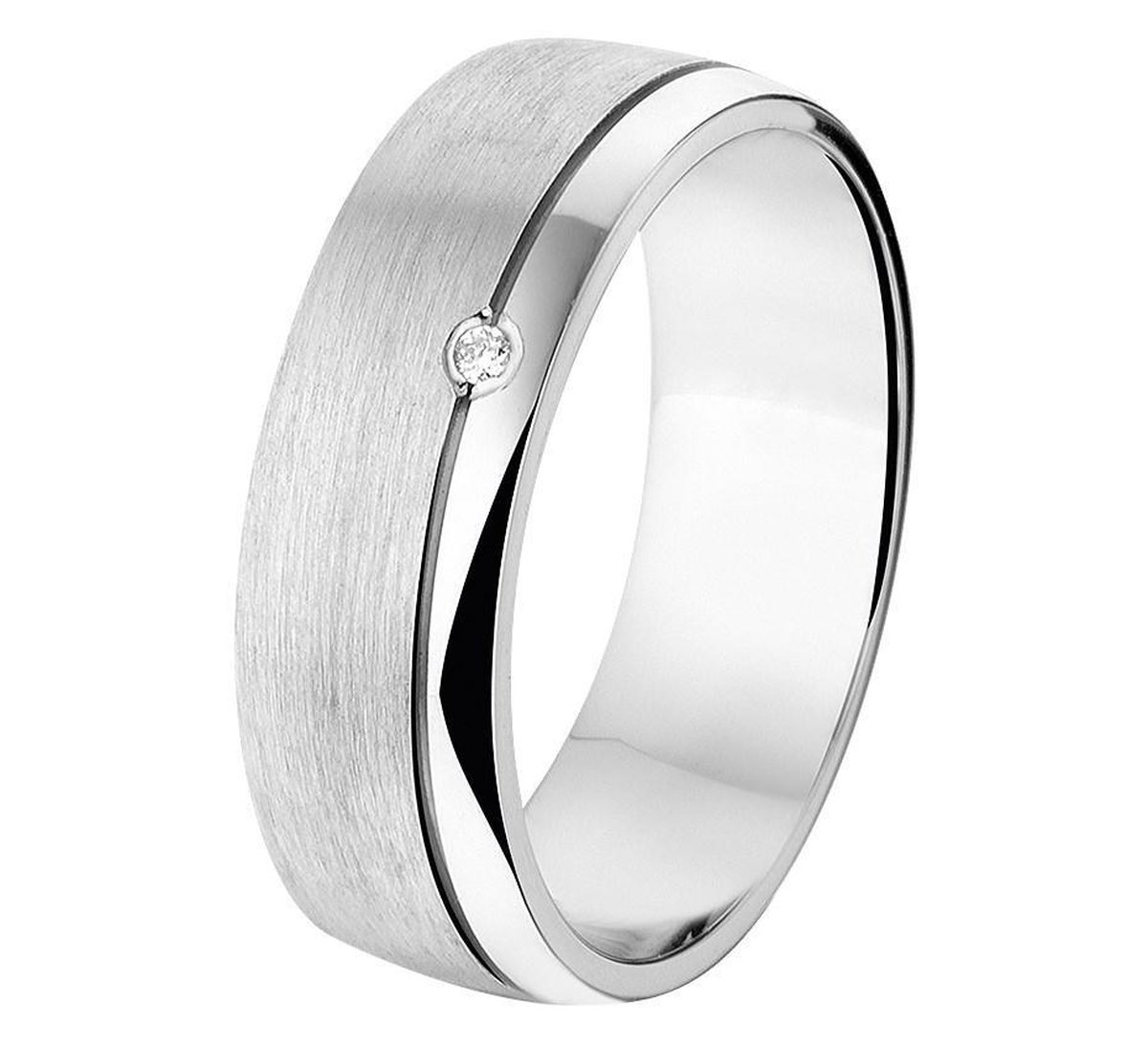 Gerhodineerd Zilver Ring A310 - 6 Mm 0.01Ct H Si 1315545