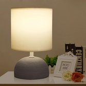 Aigostar Tafellamp - Grijs - Keramiek - Lamp met kap - H23cm