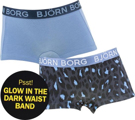 Ru En Zichtbaar Björn Borg - meisjes 2-pack shocking leo glow mia blauw & grijs - 158/164 |  bol.com