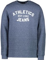 Cars - Heren - Sweater met Ribmotief - Ronde Hals - Model Sonics - Blauw mêlee