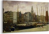 Schilderij - Het Damrak in Amsterdam — 90x60 cm