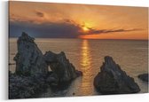 Schilderij - Zonsondergang over de zee — 100x70 cm