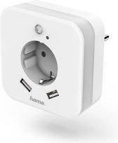 Hama stopcontact splitter - 2 USB-poorten - met nachtlampje