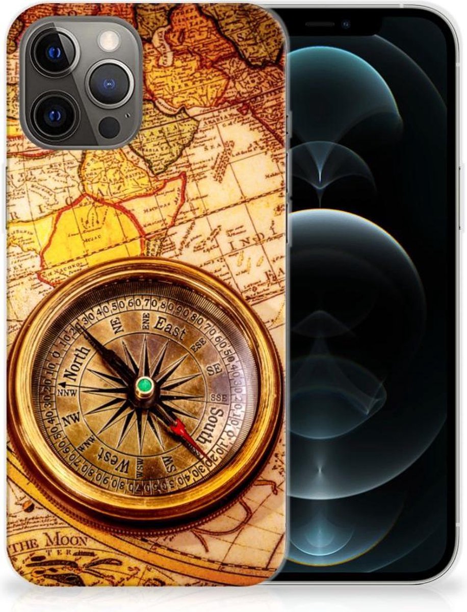 Back Cover voor iPhone 12 Pro Max Siliconen Back Cover Kompas