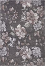 Vloerkleed bloemen Aubusson Jardin - grijs/roze 80x150 cm