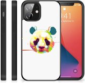 Smartphone Hoesje iPhone 12 Mini Back Case TPU Siliconen Hoesje met Zwarte rand Panda Color